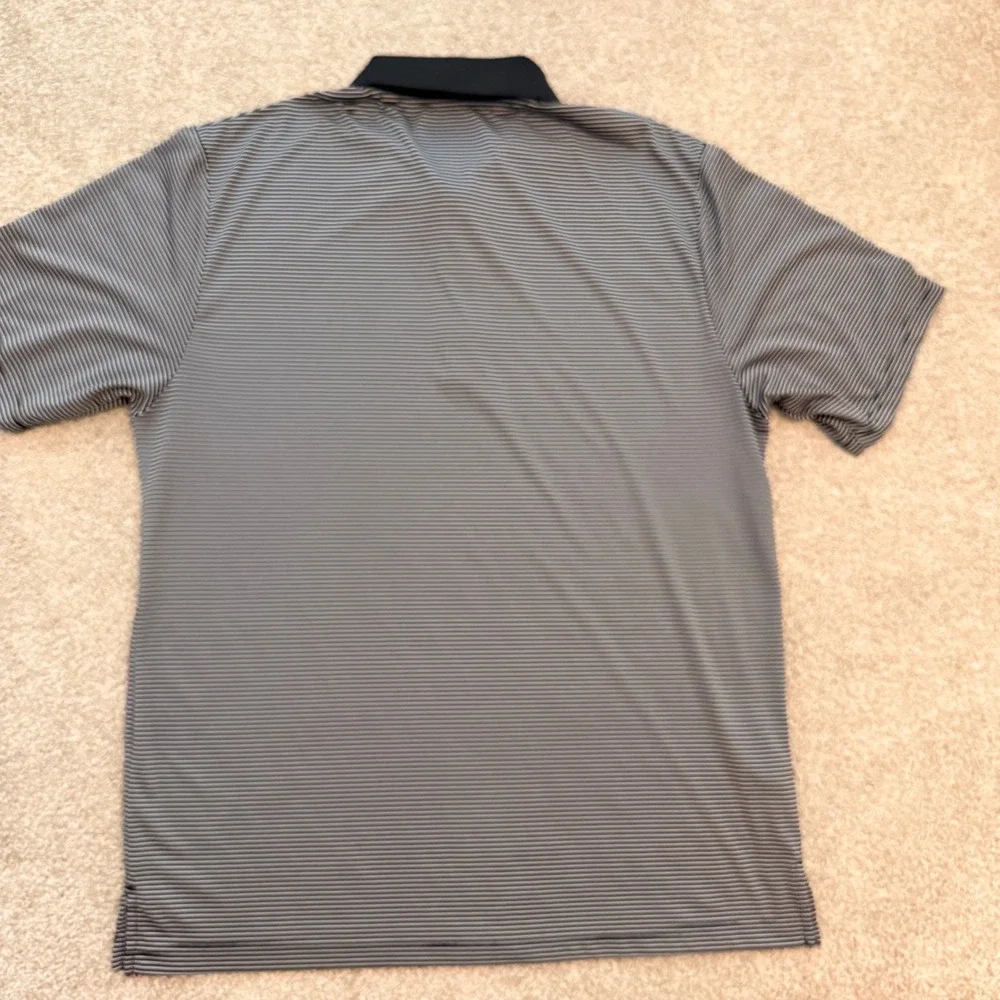 Grand Slam Performance Polo Shirt‎ Mens Large Black White Striped Golf